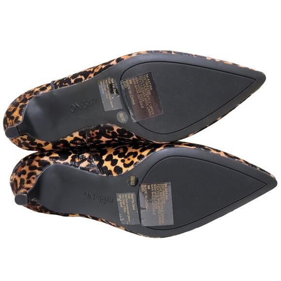 On 34th Women Aatira Kitten Heel Western Booties Size 9M Leopard Print Cow Fur - Picture 4 of 5